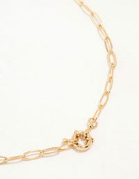 Gold Plated Pin Chain Necklace - link has visual effect only