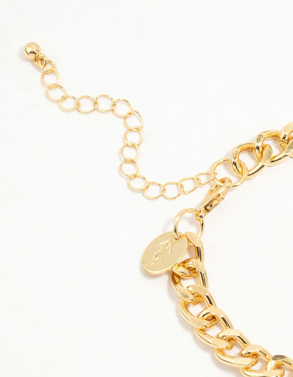 Gold Plated Link Clasp Bracelet