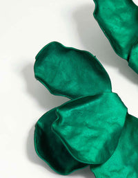 Dark Green Coated Metal Flower Petal Drop Earrings - link has visual effect only