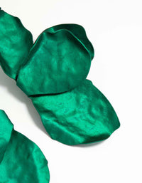 Dark Green Coated Metal Flower Petal Drop Earrings - link has visual effect only