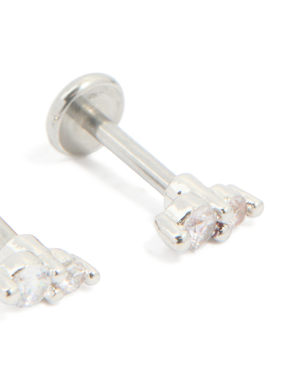 Surgical Steel Cubic Zirconia Flat Back Studs