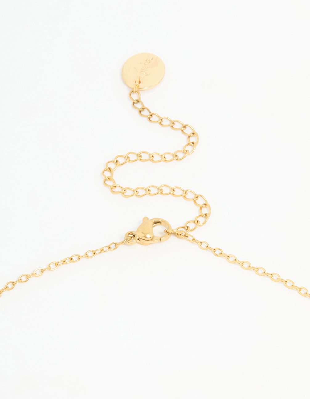 Waterproof Gold Plated Stainless Steel Diamante Flower Petal Charm Necklace