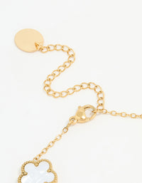 Waterproof Gold Plated Stainless Steel Diamante Flower Bracelet - link has visual effect only