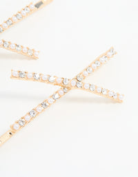 Gold Acrylic & Pearl Crossover Hair Slides 2-Pack - link has visual effect only