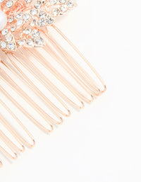 Rose Gold Diamante & Pearl Leaf Hair Comb - link has visual effect only