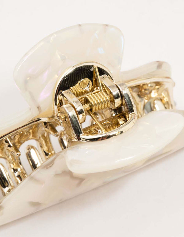 Pink & Cream Acrylic Curved Claw Clip 2-Pack