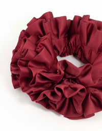 Burgundy Large Ruffle Fabric Scrunchie - link has visual effect only