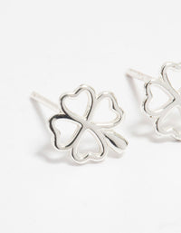 Sterling Silver Lucky Clover Stud Earrings - link has visual effect only