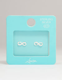 Sterling Silver Cubic Zirconia Infinity Stud Earrings - link has visual effect only