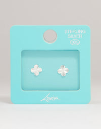 Sterling Silver Ribbed Flower Stud Earrings - link has visual effect only