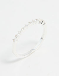 Sterling Silver Cubic Zirconia Circle Pave Ring - link has visual effect only