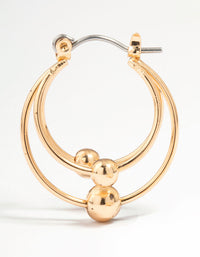 Gold Ball Hoop Earrings - link has visual effect only