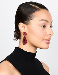Red Acrylic Hammered Petal Drop Earrings - link has visual effect only