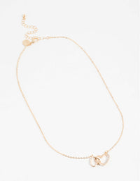 Gold Diamante Heart Link Necklace - link has visual effect only