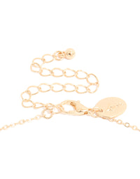 Gold Diamante Heart Link Necklace - link has visual effect only