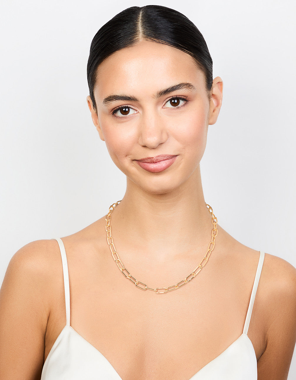 Gold Plated Oval Link Necklace