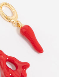 Gold Plated Coral & Chilli Charms 3-Pack - link has visual effect only