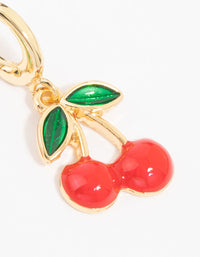 Gold Plated Cherry & Four Leaf Clover Charms 3-Pack - link has visual effect only