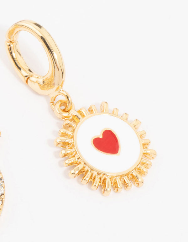 Gold Plated Heart & Chilli Charms 3-Pack