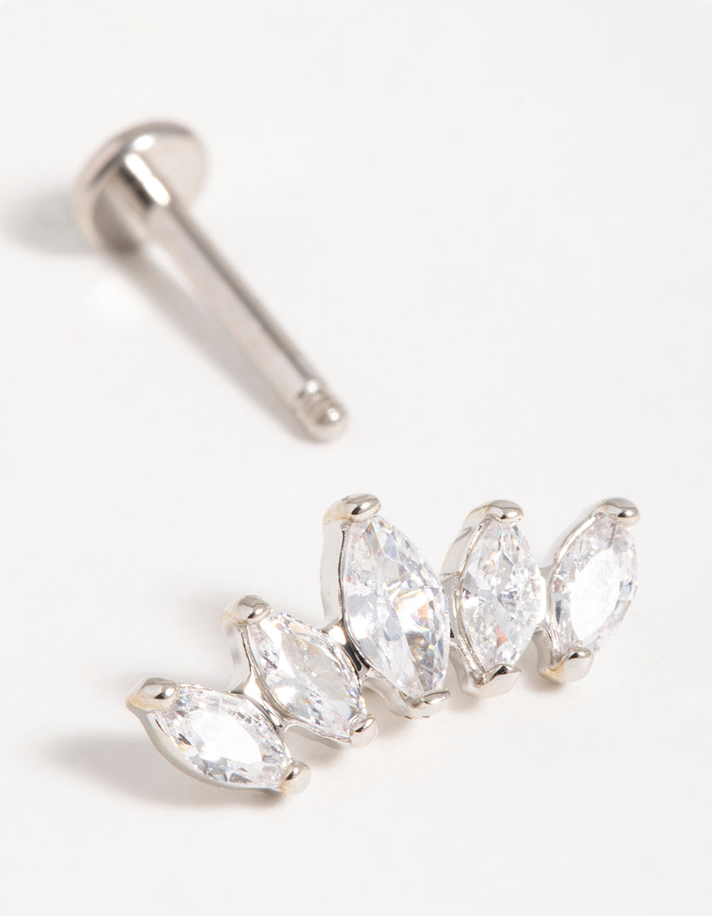 Surgical Steel Diamante Fan Flat Back Stud