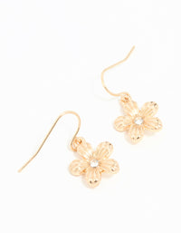 Gold Diamante Flower Drop Earrings - link has visual effect only