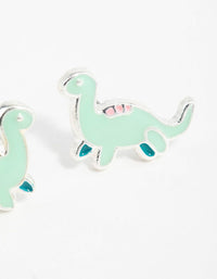 Silver Dinosaur Cartoon Stud Earrings - link has visual effect only