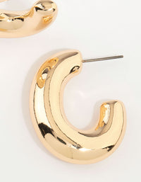 Gold Thick C Hoop Earrings - link has visual effect only