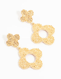 Gold Hollow Flower Drop Earrings - link has visual effect only