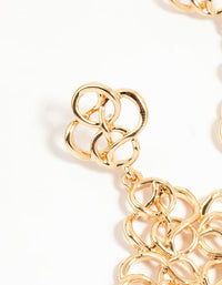 Gold Swirl Diamond Shaped Drop Earrings - link has visual effect only