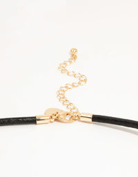 Gold Molten Heart Cord Pendant Necklace - link has visual effect only