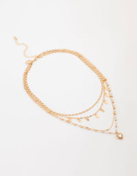 Gold Heart Mixed Layered Necklace - link has visual effect only