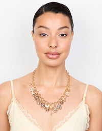 Gold Heart & Key Charm Necklace - link has visual effect only