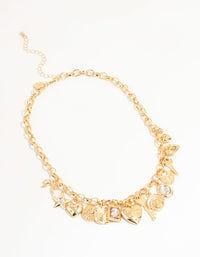 Gold Heart & Key Charm Necklace - link has visual effect only