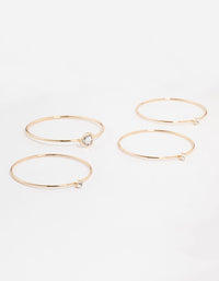 Gold Diamante Heart Bangles 3-Pack - link has visual effect only