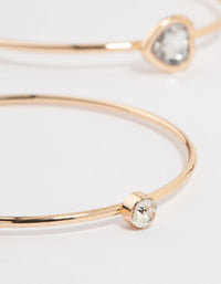 Gold Diamante Heart Bangles 3-Pack - link has visual effect only