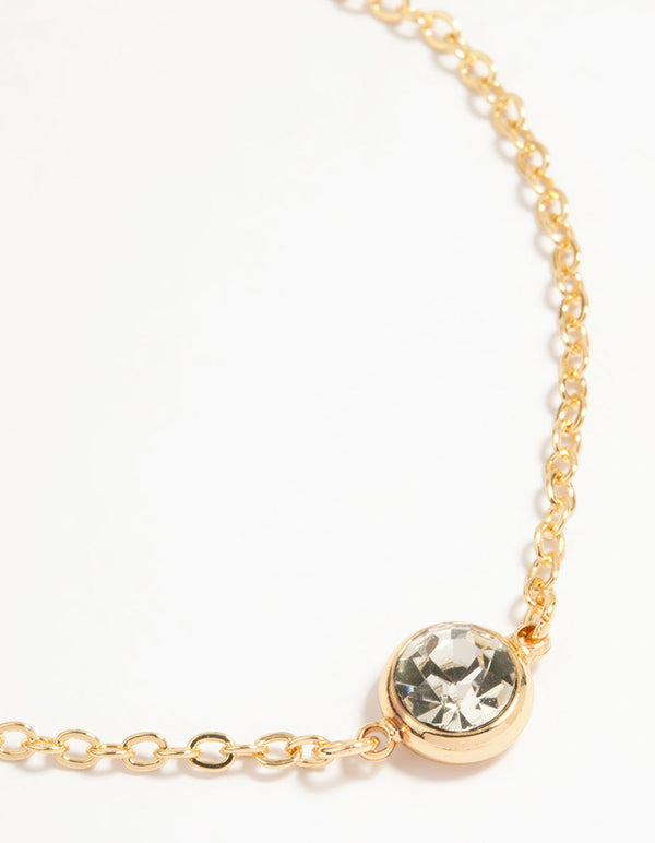 Gold Diamante Mixed Chain Bracelets 4-Pack