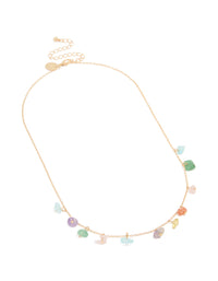 Gold Semiprecious Stone Necklace - link has visual effect only