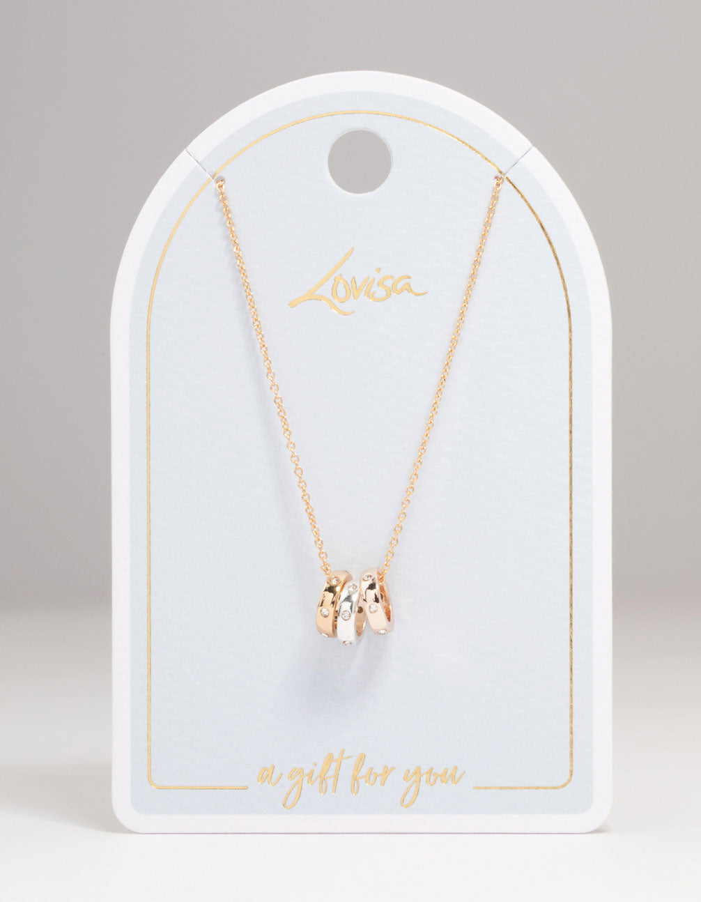 Mixed Metal Diamante Rondell Necklace