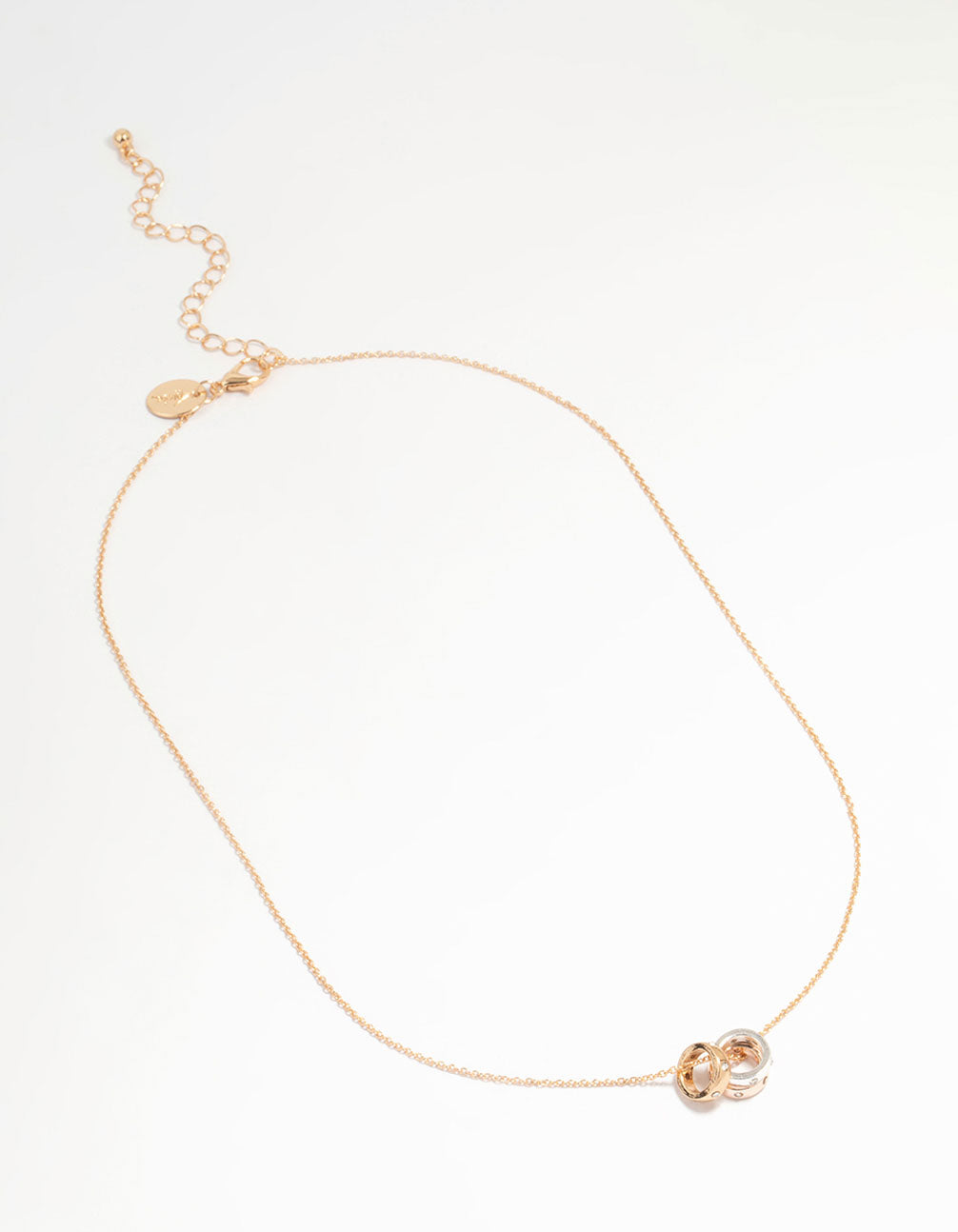Mixed Metal Diamante Rondell Necklace