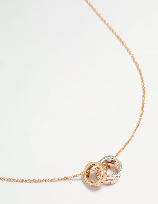 Mixed Metal Diamante Rondell Necklace