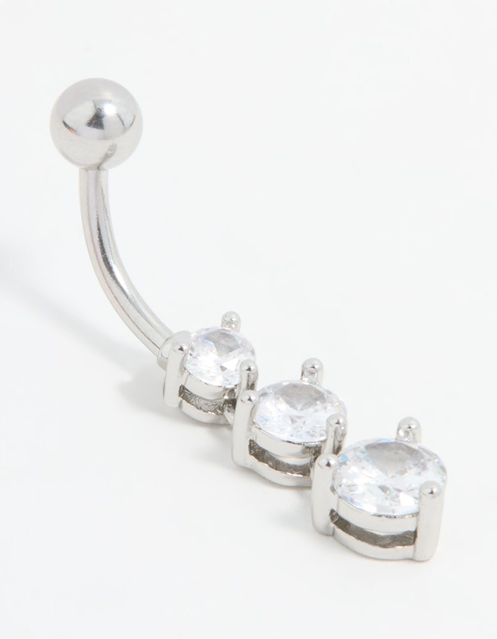 Surgical Steel Cubic Zirconia Drop Belly Bar