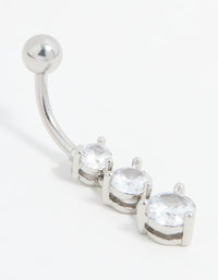 Surgical Steel Cubic Zirconia Drop Belly Bar - link has visual effect only