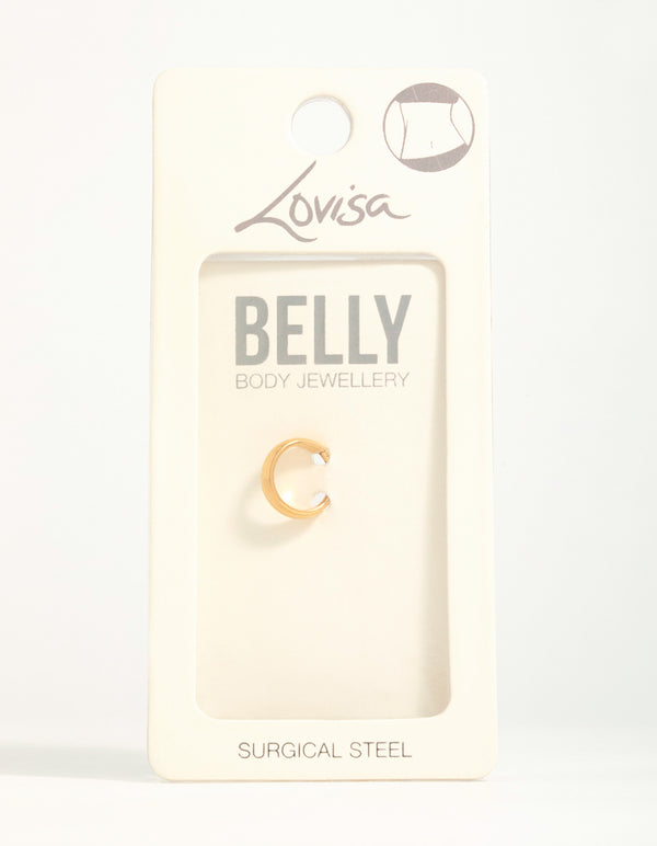 Gold Plated Surgical Steel Round Full Hoop Belly Bar