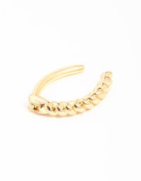 Gold Plated Surgical Steel Twisted Half Hoop Belly Bar - link has visual effect only