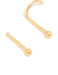Gold Plated Titanium Nose Studs 3-Pack - link has visual effect only