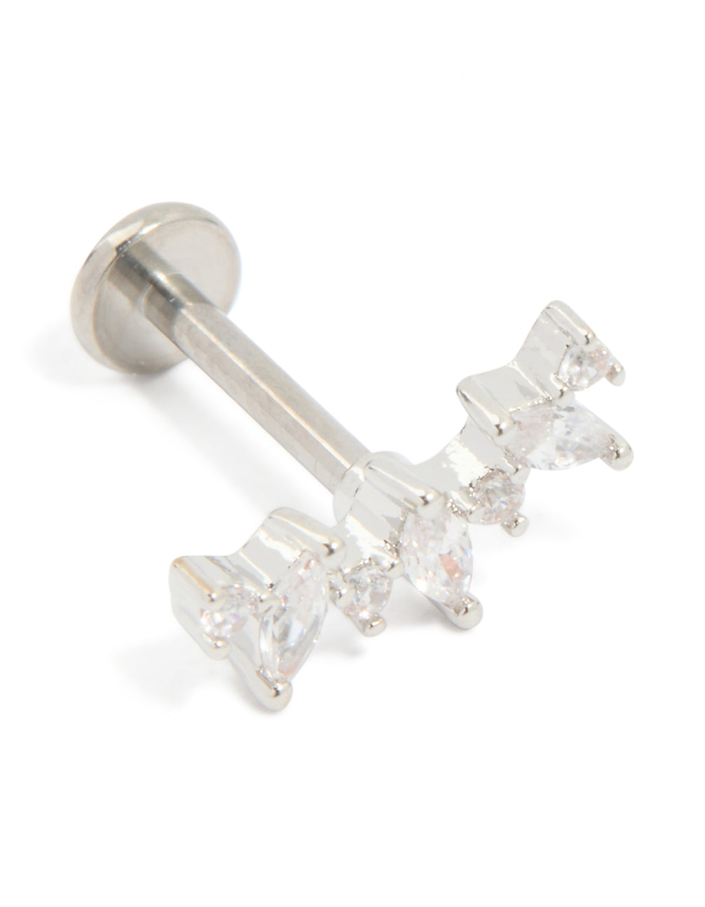 Titanium Diamante Strand Single Flat Back Stud
