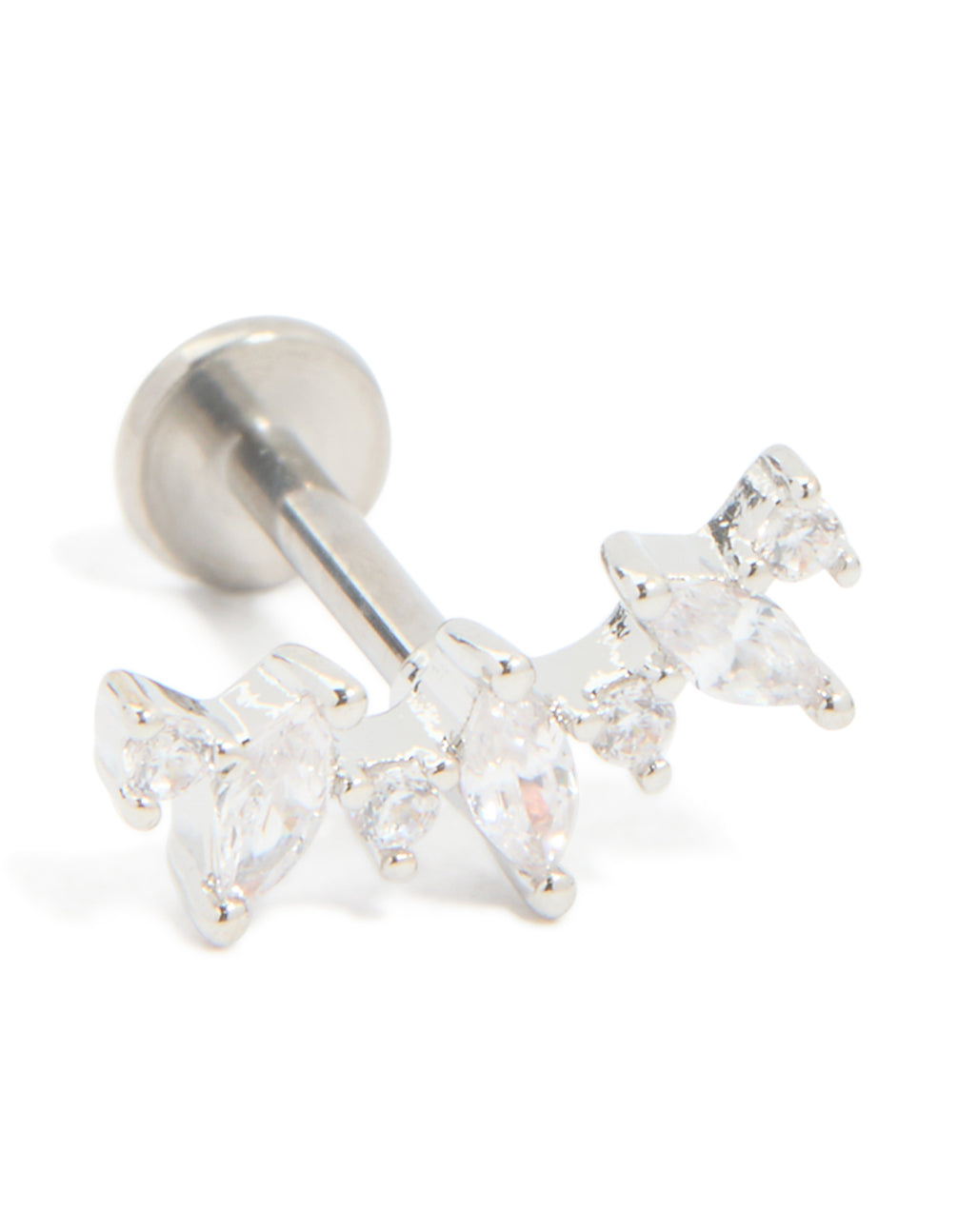 Titanium Diamante Strand Single Flat Back Stud