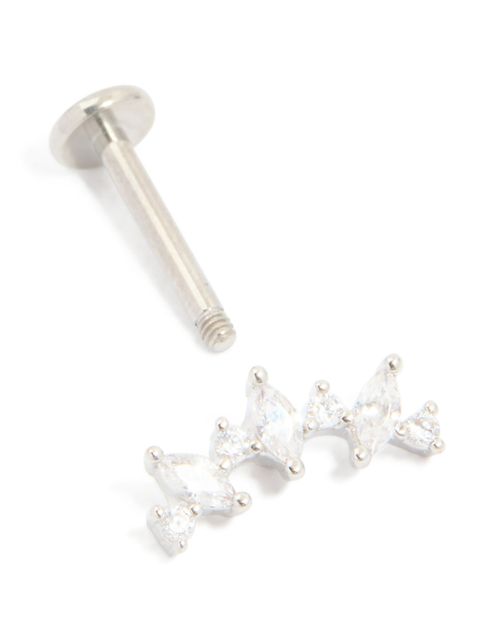 Titanium Diamante Strand Single Flat Back Stud