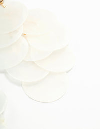 White Genuine Shell Layered Drop Earrings - link has visual effect only