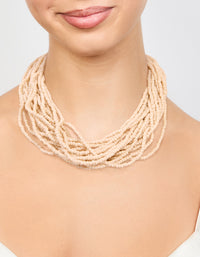 Cream Bead Layered Necklace - link has visual effect only